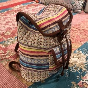 NWOT- Aztec cotton bag. Shoulder bag, back bag, tote bag.
